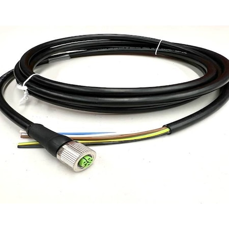 Antaira M12 K Code 5P female to Open Cable, 5 Meter, Wire 14AWG*5C Black, IP68 Protection CB-M12K5PF-5M